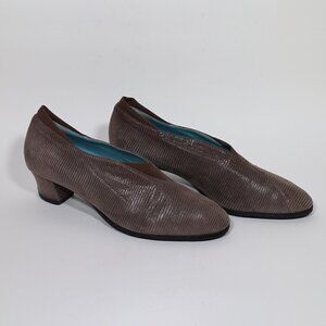 SALE Thierry Rabotin Shimmery Stamped Suede Pumps